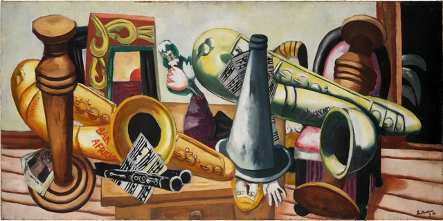 Still Life with Saxophones by Max Beckmann