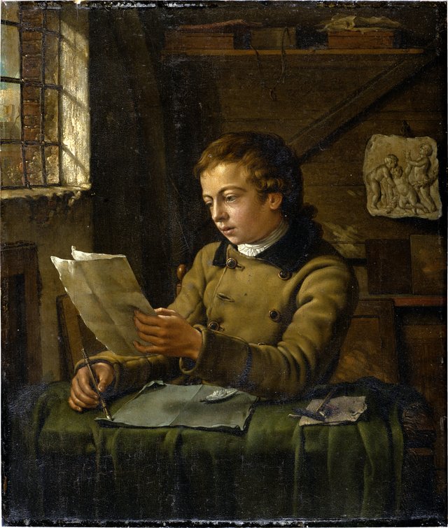A Young Draughtsman at Work in His Studio by Jan Ekels the Younger