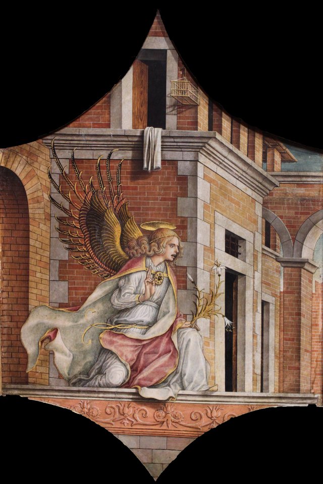 Altarpiece of San Domenico: The Angel of the Annunciation by Carlo Crivelli