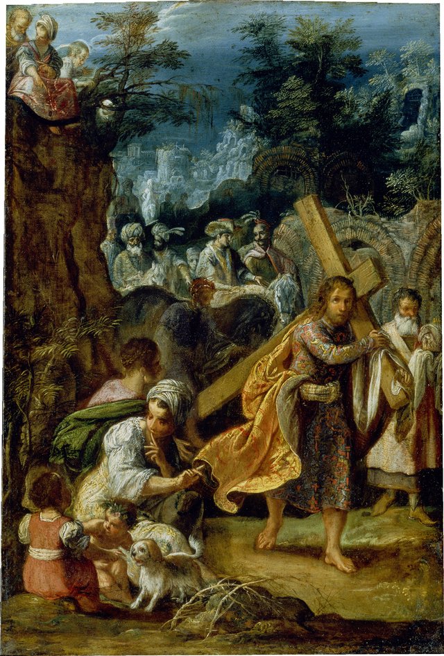 The Frankfurt Altarpiece of the Exaltation of the True Cross: Emperor Heraclius’ Entry into Jerusalem by Adam Elsheimer