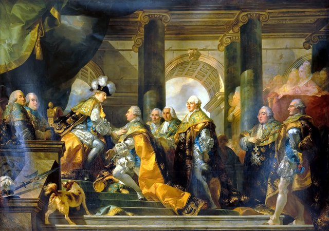 Louis XVI receives homage from the Knights of the Holy Spirit in Reims, June 13, 1775 by Gabriel François Doyen