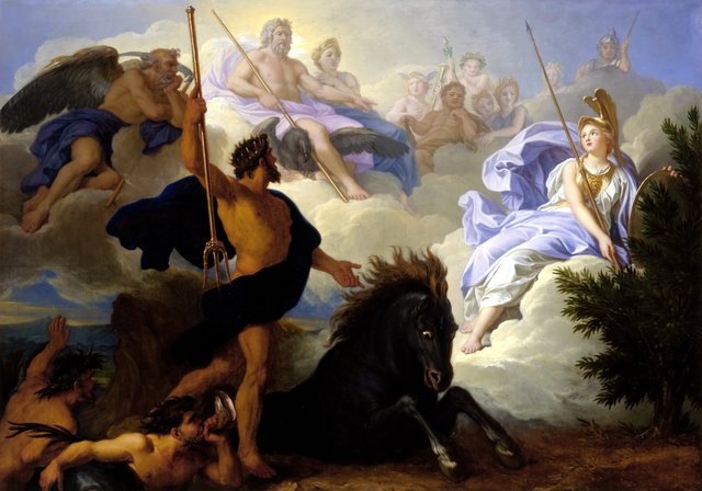 Dispute between Minerva and Neptune over the Naming of the City of Athens by René-Antoine Houasse