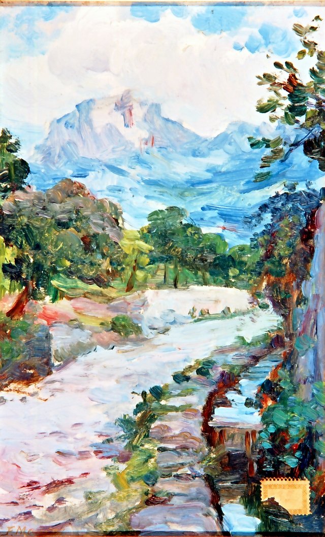 Paisaje de Sóller (Mallorca). by Francisco Maura y Montaner