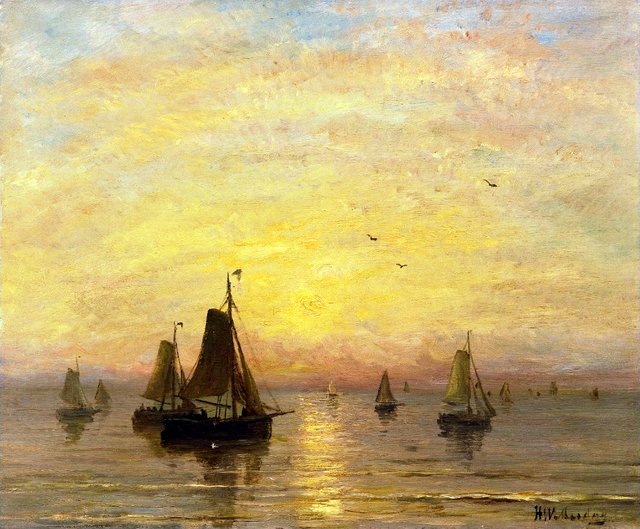 Boats on the North Sea by Hendrik Willem Mesdag