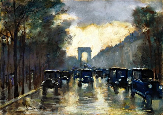 Champs-Elysees with Arc de Triomphe, Paris by Lesser Ury