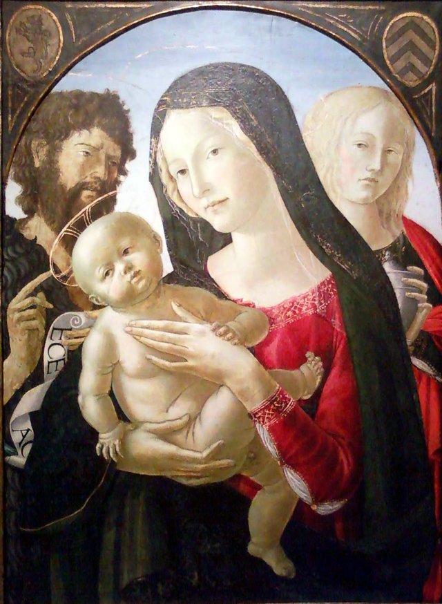 Madonna and Child with St. John the Baptist and St. Mary Magdalene by Neroccio di Bartolomeo de' Landi