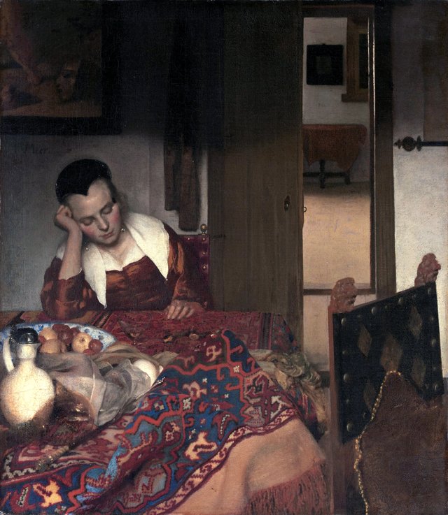A Girl Asleep by Johannes Vermeer