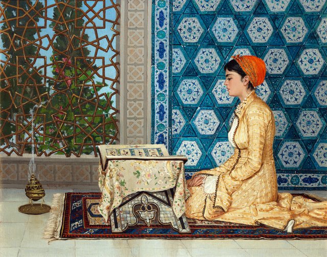 Girl Reciting Qur'an by Osman Hamdi Bey