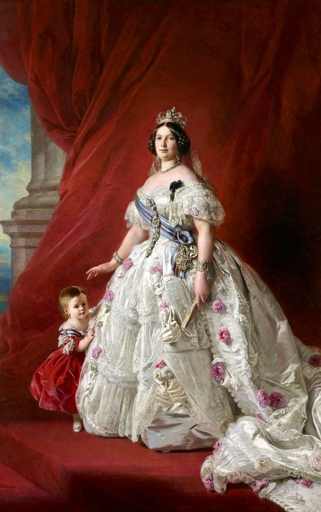 Queen Isabella II and her daughter the Princess of Asturias by Franz Xaver Winterhalter