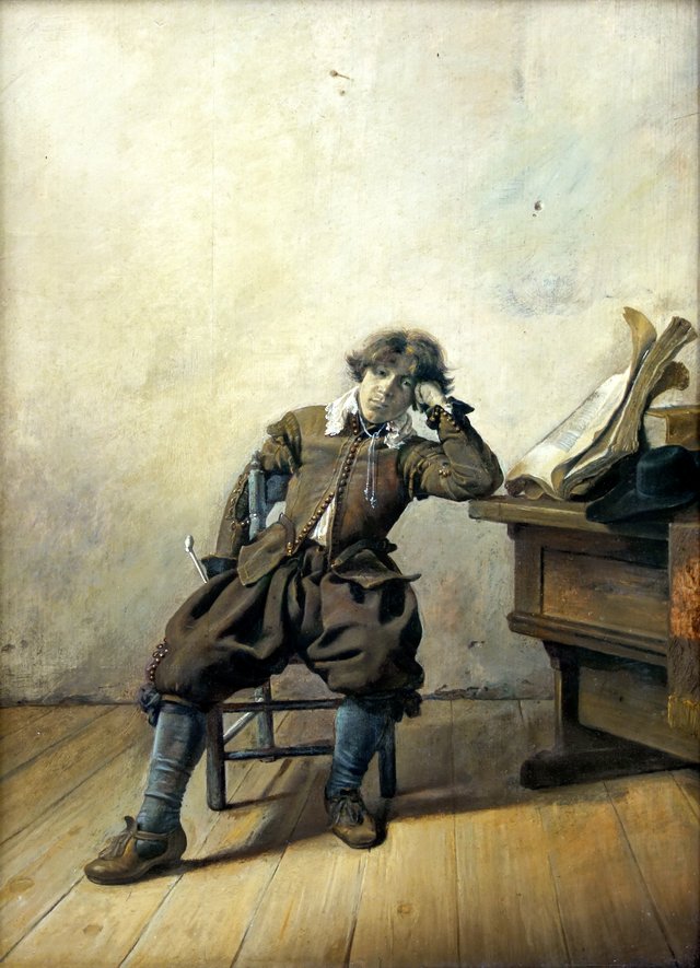 A Young Student at His Desk: Melancholy by Pieter Codde