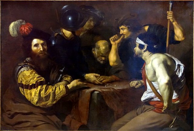 Soldats jouant aux dés by Nicolas Régnier