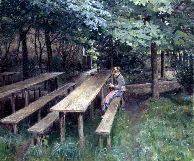 Wirtsgarten in Dachau by Thomas Theodor Heine
