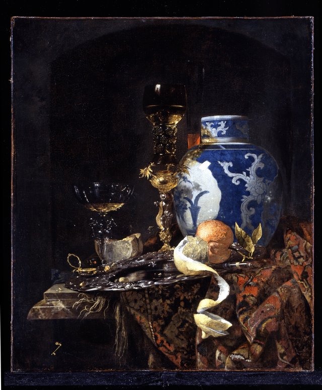 Still Life with a Chinese Porcelain Jar by Willem Kalf