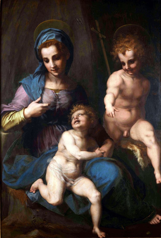 Madonna and Child with Young St John by Andrea del Sarto