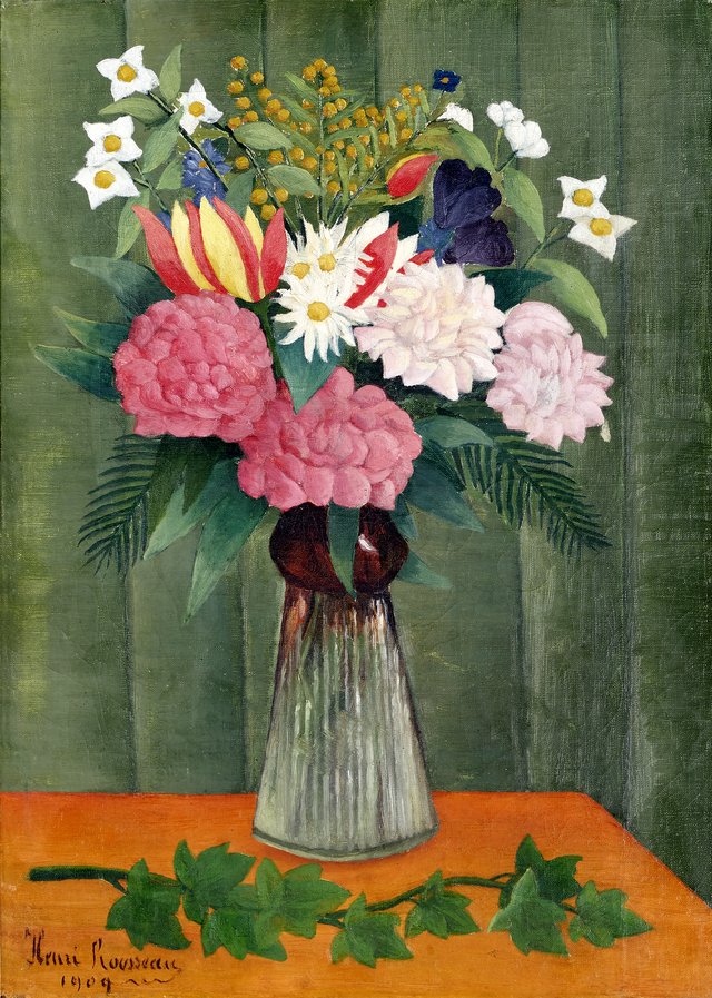 Flowers in a Vase by Henri Rousseau