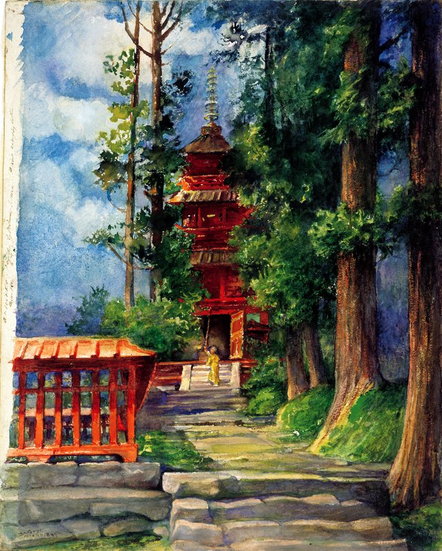 Red Pagoda, Nikko by John La Farge