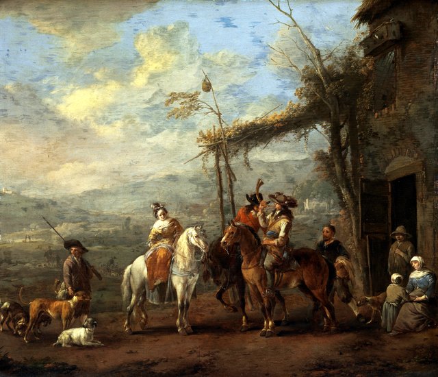 A Hunting Party by Johannes Lingelbach