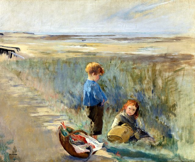 Children on the Sand Dunes, Grandcamp by Eva Gonzalès