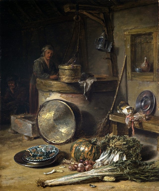 Peasant Interior with Woman at a Well by Willem Kalf