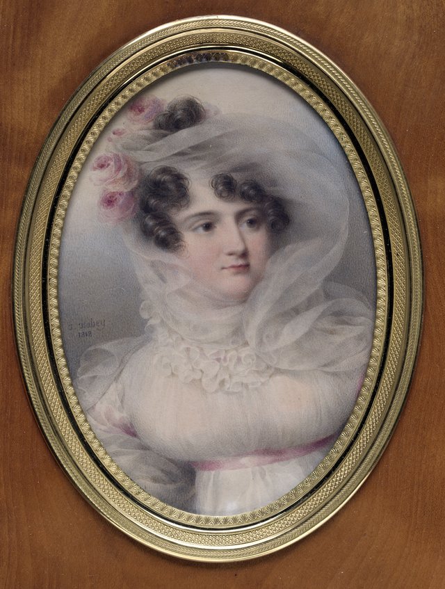 Portrait of Hortense de Perregaux, Duchess of Ragusa by Jean-Baptiste Isabey