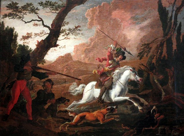 Deer hunting by Abraham Hondius