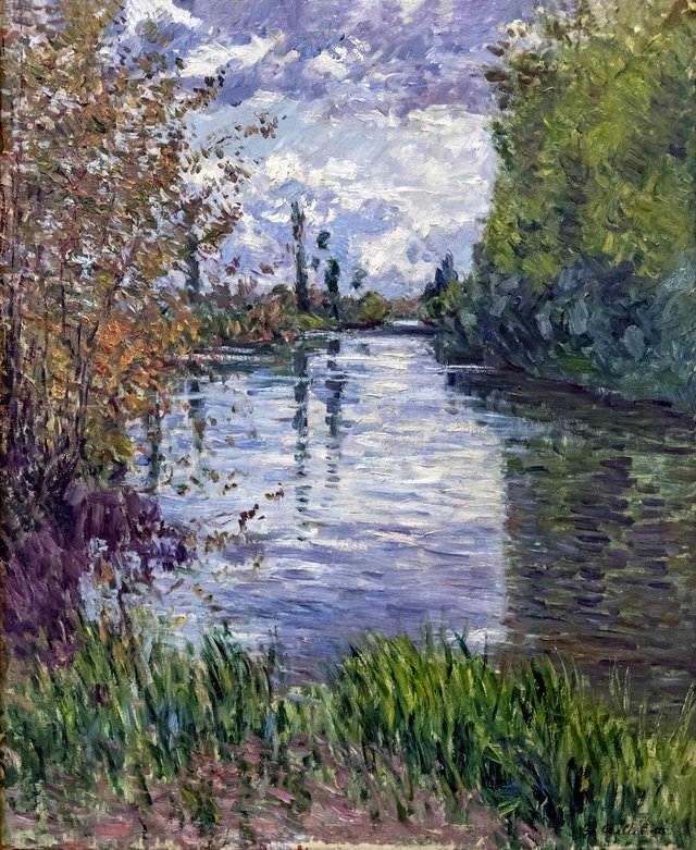 Der kleine Seinearm im Herbst by Gustave Caillebotte