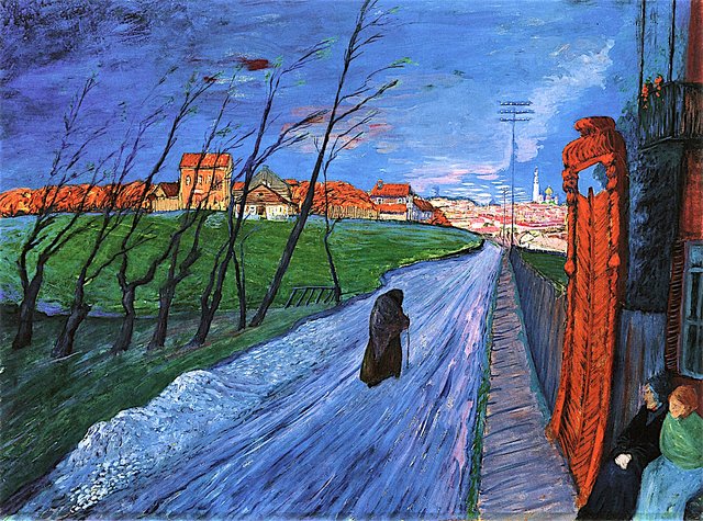 Stadt in Litauen by Marianne von Werefkin