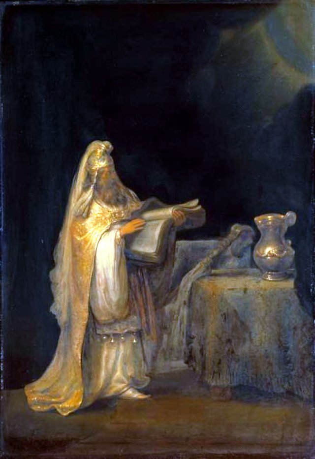 The prophet Zachariah in the temple by Salomon Koninck