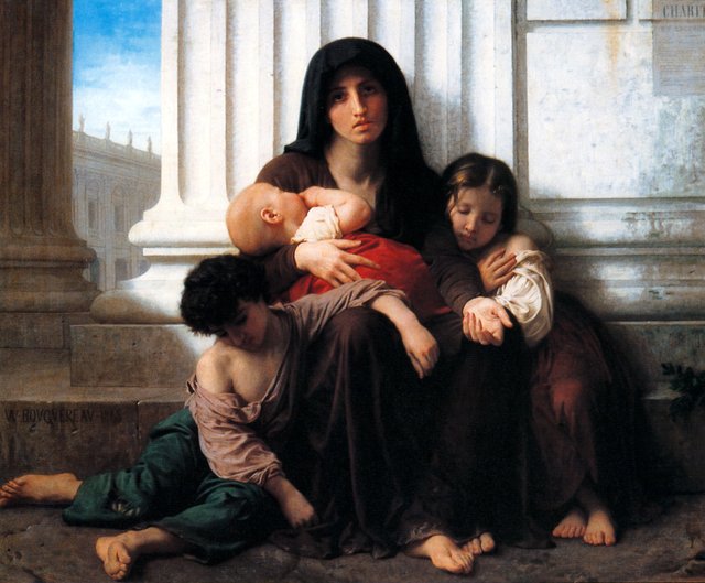 Indigent Family (reduction) by William-Adolphe Bouguereau