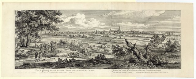 View of Kortrijk from the old castle with the army by Adam Frans van der Meulen