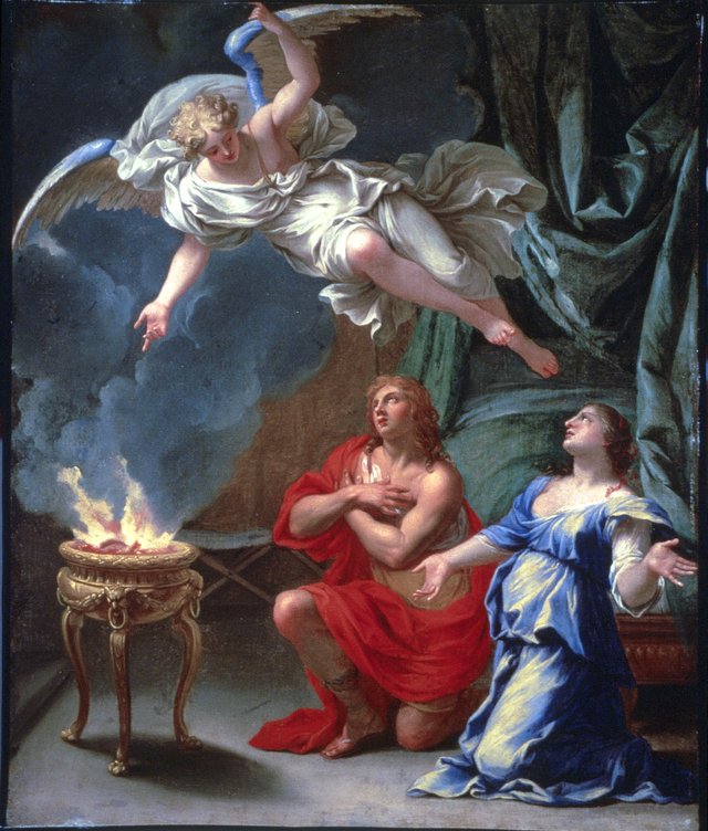 The Sacrifice of Manoah and His Wife, Parents of Samson by Noël Coypel