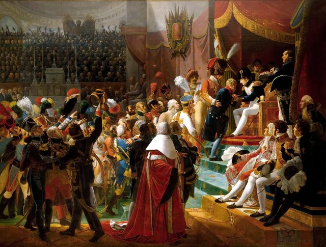 First distribution of the decorations of the Legion of Honor, made by Bonaparte, in the church of the imperial hotel of Invalides, July 14, 1804 by Jean-Baptiste Debret