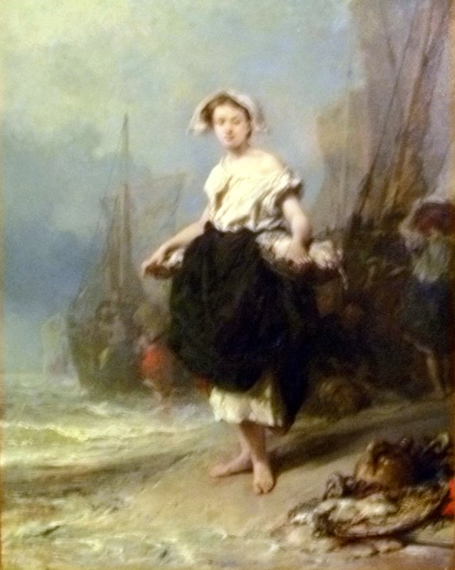 Fisher Girl by Eugène Isabey