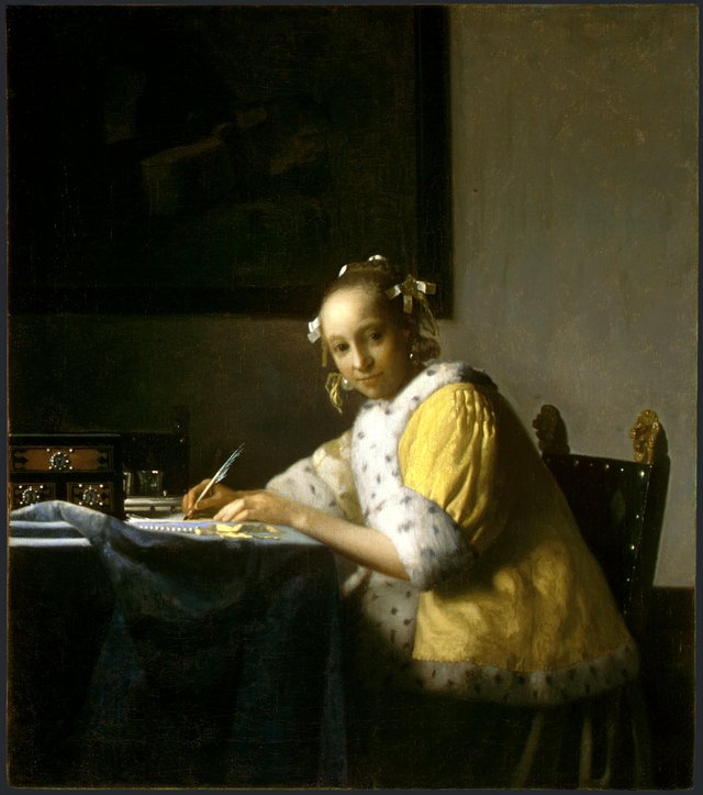 A Lady Writing a Letter by Johannes Vermeer
