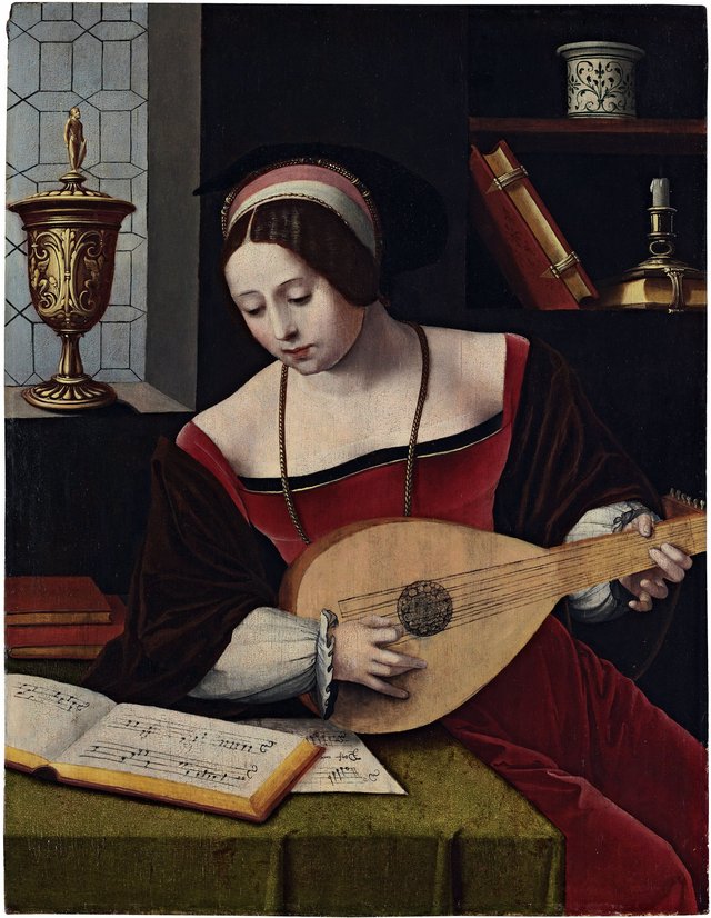 A female lutenist by Master of the Female Half-Lengths