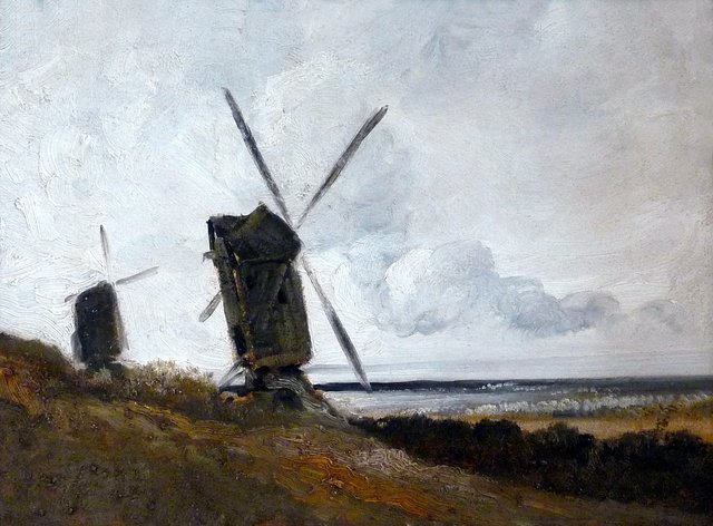 Landscape with Windmills by Georges Michel