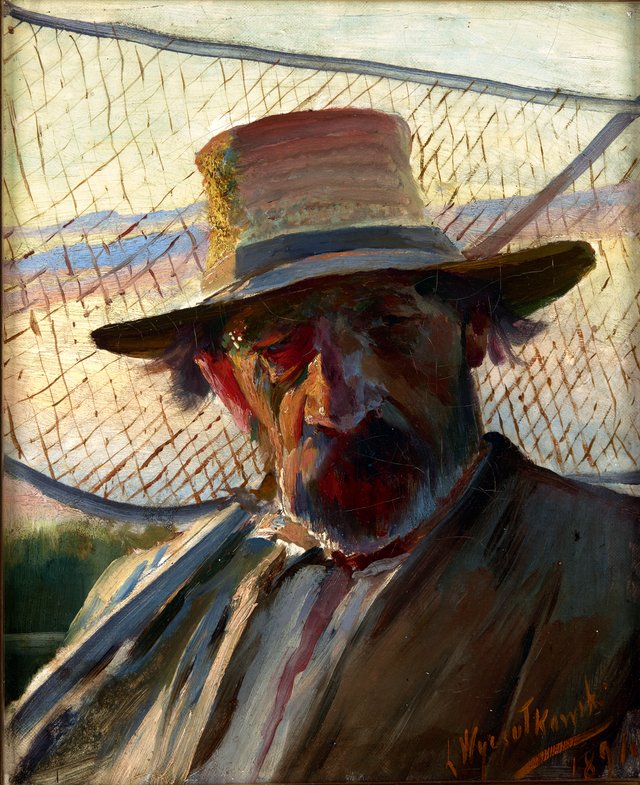 Fisherman with a Net by Leon Wyczółkowski