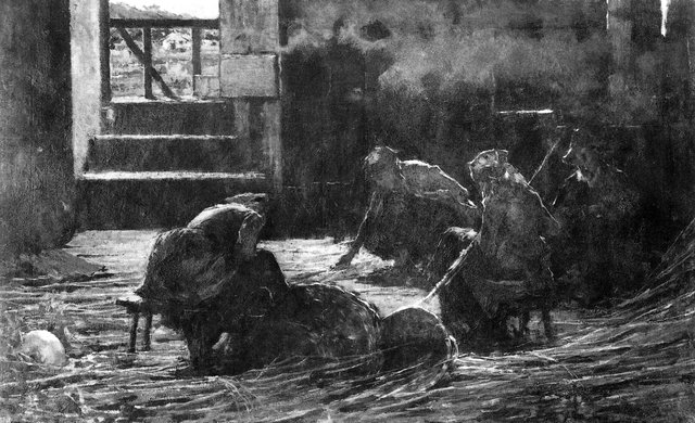 The Scutching of hemp by Francesco Filippini