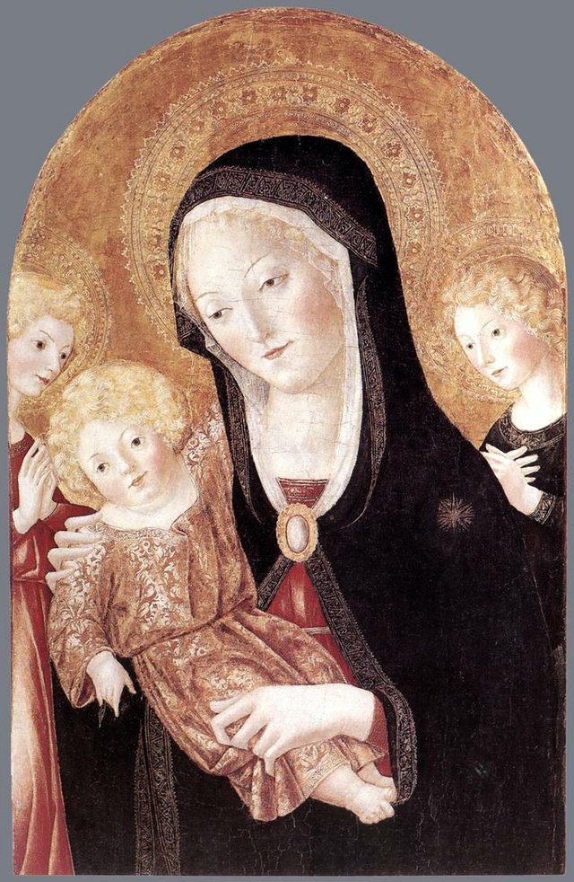 Madonna and Child with two Angels by Neroccio di Bartolomeo de' Landi