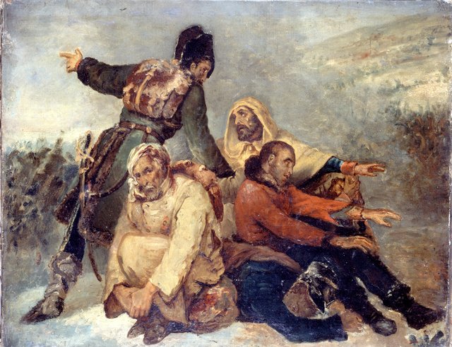 Quatre soldats de l'armée en déroute by Ary Scheffer