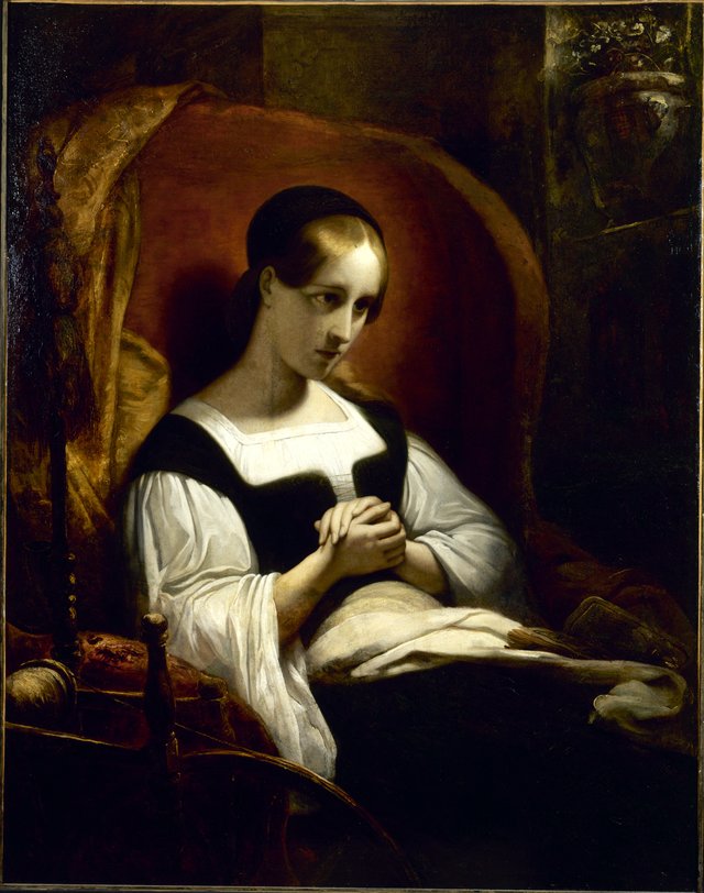 Margarete aan het Spinnewiel by Ary Scheffer
