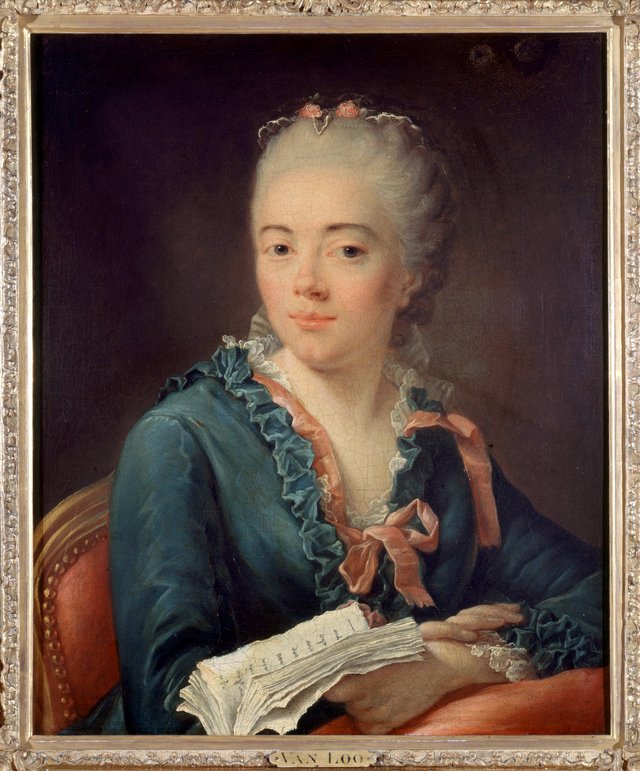 Portrait de femme tenant un livre by Charles-André van Loo