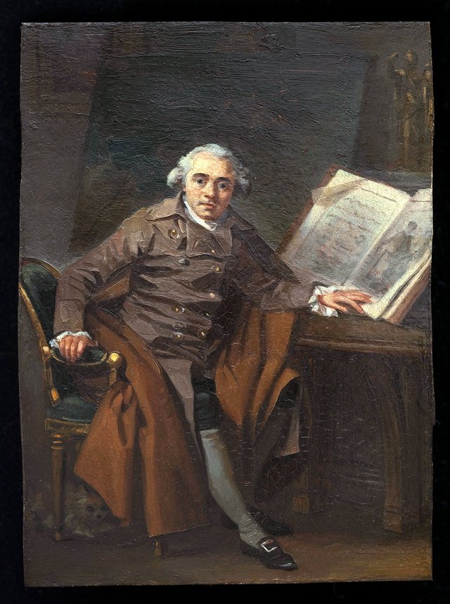 Portrait présumé de Jean-Jacques Lagrenée dit Portrait d'un homme dans un manteau croisé by Marguerite Gérard