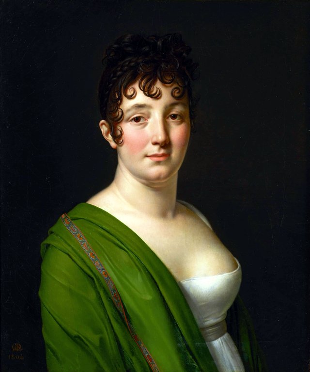 Madame Bocquet with a green shawl by Anne-Louis Girodet