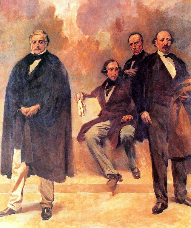 Passos Manuel, Almeida Garrett, Alexandre Herculano e José Estevão de Magalhães by Columbano Bordalo Pinheiro