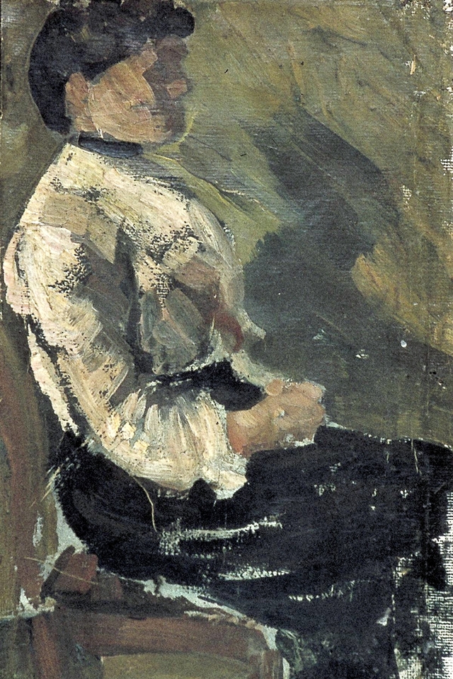 Zittende vrouw (Agnita Feis) by Theo van Doesburg