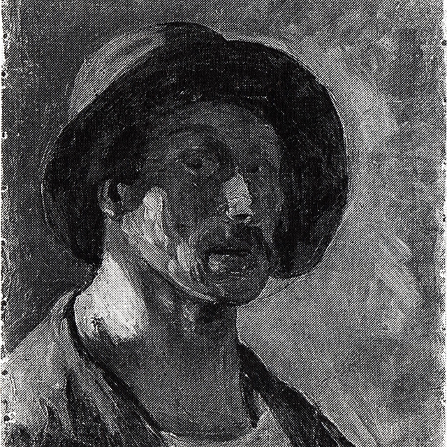 Zelfportret met hoed by Theo van Doesburg
