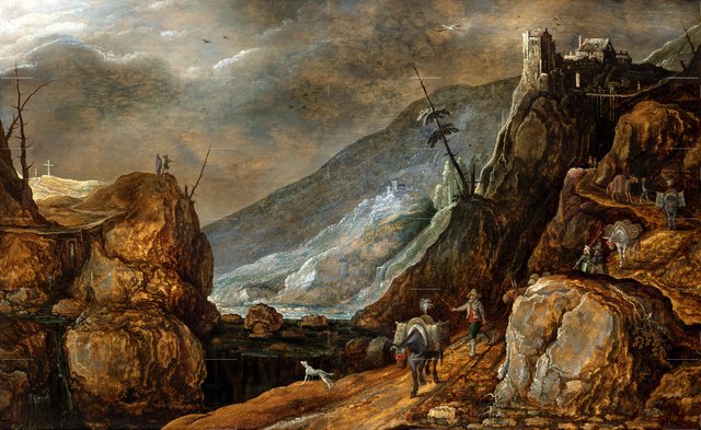 Mountain Landscape with the Temptation of Christ by Joos de Momper the Younger