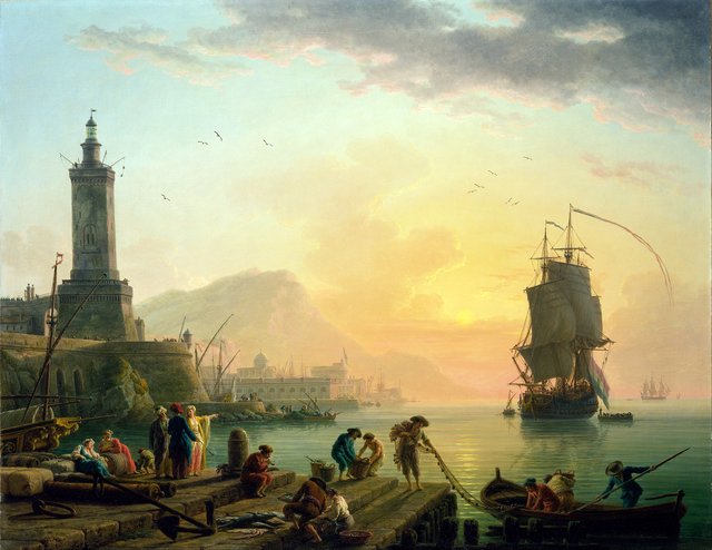 A Calm at a Mediterranean Port by Joseph Vernet
