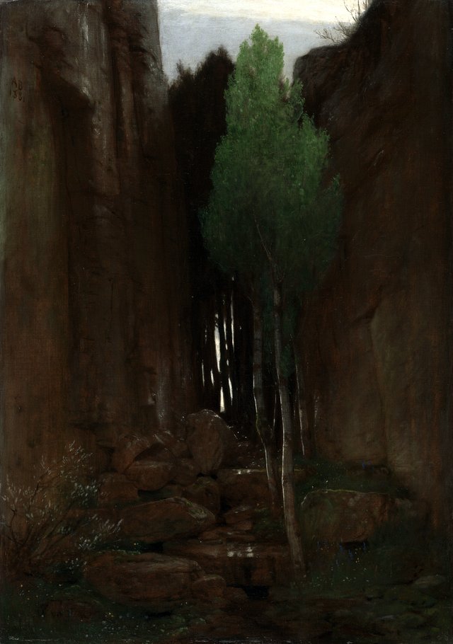 A Spring in a Narrow Gorge by Arnold Böcklin